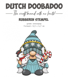 Dutch Doobadoo - Rubber stempel - Hallo Winter - Gnome sneeuwpop - 497.004.027