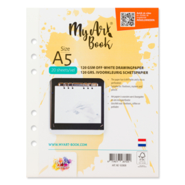 MyArtBook schetspapier 120 g/m2 ivoorkleurig papier – formaat A5