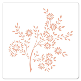 Florilèges Design - Stencil 15x15cm - Branche fleurie