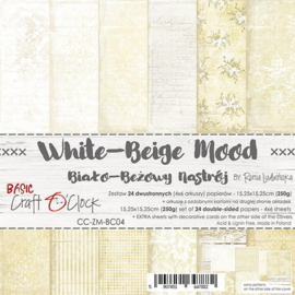 Craft O Clock Paper Pack 15,25x15,25 cm Basic - White-Beige Mood