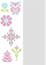 CCPAT005 Crosscraft free pattern-5 "flowers"