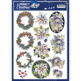 3D knipvel - Jeanine's Art - A Perfect Christmas - Purple Christmas Flowers -CD11829