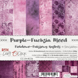 Craft O Clock Paper Pack 15,25x15,25 cm Basic - Purple-Fuchsia Mood