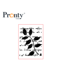 Pronty Crafts - Text with leaves - unmounted Rubber stamp - 497.003.019