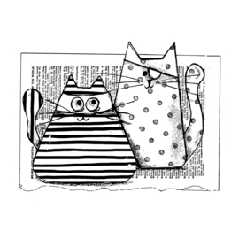 Crafty Individuals CI-571  'Burglar Cats'  Unmounted Rubber Stamps