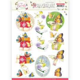 3D Push Out - SB10546 -Jeanine's  Art - Butterfly Touch - Yellow Butterfly