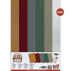 Linen Cardstock Pack - Berries Beauties - Whimsical Christmas - A4 - BB-A4-10042