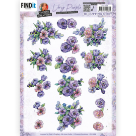 Yvonne Creations - 3D knipvel - Very Purple - Blueberries - CD11898