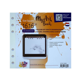MyArtBook schetspapier 120 g/m2 ivoorkleurig papier – formaat 16 x 16cm