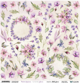 Designpapier Meadow Impressions Flowers - 30.5x30.5 - per vel