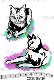 Katzelkraft - Japanese Cats - Rubber Stamps - KTZ249