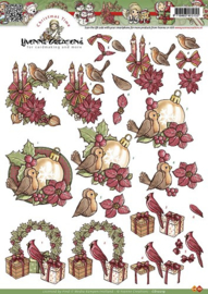 3D Knipvel - Yvonne Creations - Kerstbloemen CD10219