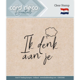 Card Deco Essentials CDECS040 - Clear Stamps - Ik denk aan je