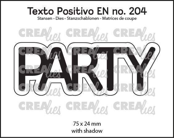Crealies - Texto Positivo stansen no. 204, PARTY