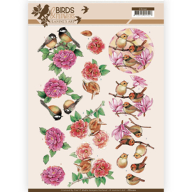 3D Knipvel - Jeanine's Art - Birds and Flowers - Pink birds CD11221