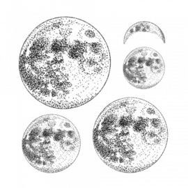Crafty Individuals CI-622 - 'Many Moons' Unmounted Rubber Stamps