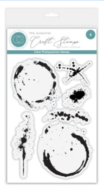 Craft Consortium - The Essential Craft Stamps - Ink & Coffee Stains - Photopolymer Stamp Set - CCESTMP005