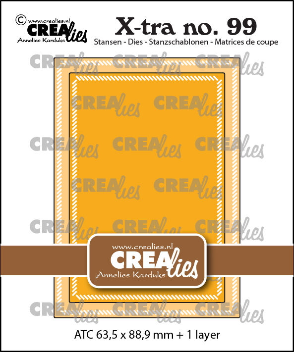Crealies - X-tra stansen no. 99, ATC met kleine schuine streepjes