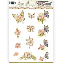 3D Push Out - Precious Marieke - Beautiful Butterfly - Pink -  SB10757