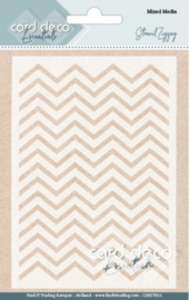 Card Deco Essentials - Mixed Media Stencil - Zigzag -  CDEST011