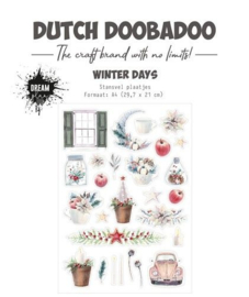 Dutch Doobadoo Stansvel A4 Winter days - labels 474.007.022