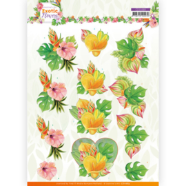 3D Knipvel- Jeanine's Art - CD11690 -  Exotic Flowers - Pink Flowers