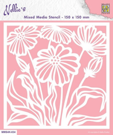 Nellie choice - MMS4K-034 -  Stencil  "flowers"
