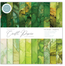 Craft Consortium - Essential Craft Papers 6x6 Inch Paper Pad Ink Drops Organic - CCEPAD027B
