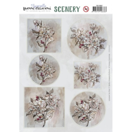 Scenery - Yvonne Creations - Aquarella - Vintage Flowers - CDS10062