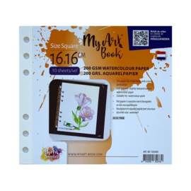 MyArtBook 200 g/m2 aquarel papier – formaat 16 x 16cm