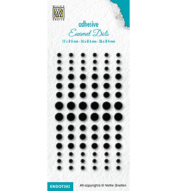 Nellie choice Enamel dots, Black - ENDOT002