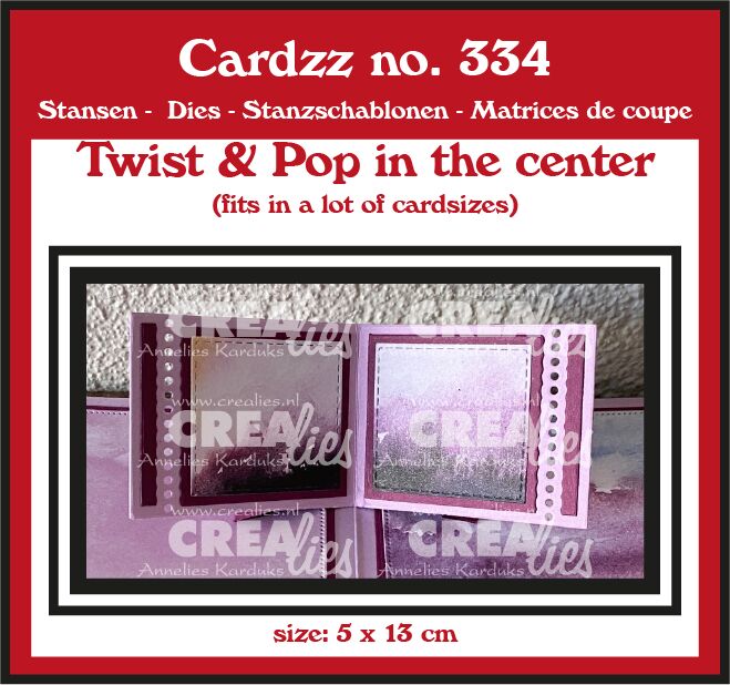 Crealies - Cardzz stansen no. 334, Twist & Pop in het midden