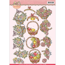 3D Knipvel - yvonne creations - Get Well Soon - fruit basket CD10898