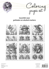 Fairybells - Coloring Pages kleurplaten Set 4 (A4 formaat) voor potloden en alcohol markers