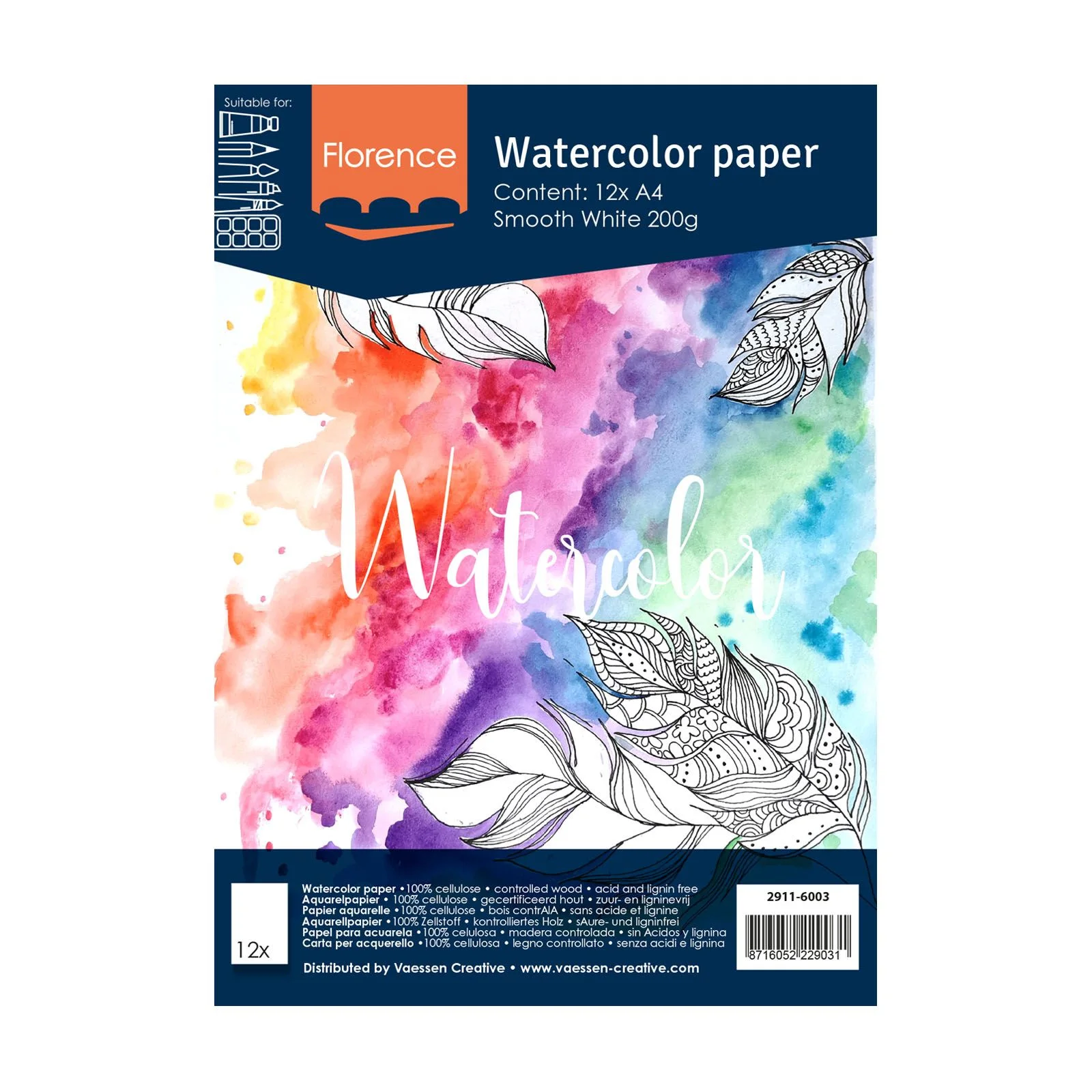 Florence - Aquarelpapier 200g Glad A4 Wit - 2911-6003