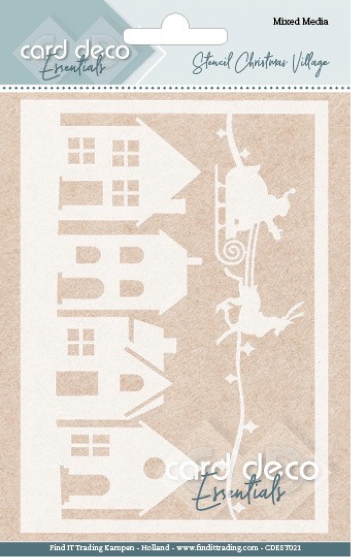 Card Deco Essentials - Mixed Media Stencil - Christmas Village - CDEST021