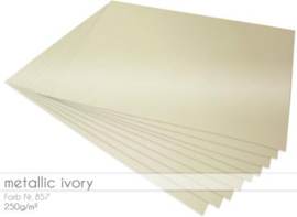 Cardstock  metallic - Ivory - A4 - 250 grams