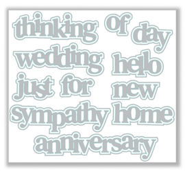 Julie Hickey design DS-HE-1068 Hazel's Sentiment Medley #2 Die Set