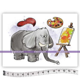 Katzelkraft - Van Gogh olifant - Rubber Stamp - KTZ269