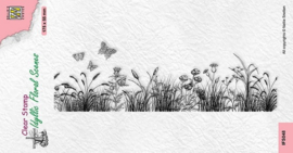 Nellies Choice - IFS048 - clearstamp - Idyllic Floral - Slimline "meadow with butterflies"
