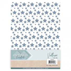 Card Deco Essentials - Vellum - Stars Blue -  CDEVE003