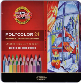 Koh-i-noor - Polycolor Set 24 kleuren - Metalen etui - KN362823
