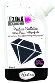 IZINK Diamond glitterverf/pasta 24 karaat- 80 ml - Zwart - 80323