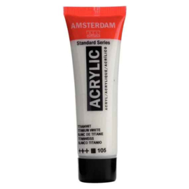 Titaanwit - 105 - Amsterdam Acrylverf 20 ml Tube