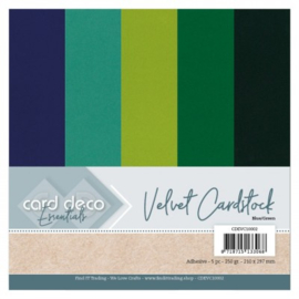 Card Deco Essentials - Velvet, Velours, Fluweel En Zelfklevend Karton Blue/Green - CDEVC10002
