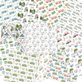 LaCreativ - Designpapier "Wir lieben Camping" Paper Pack 6x6" - 24 Bogen