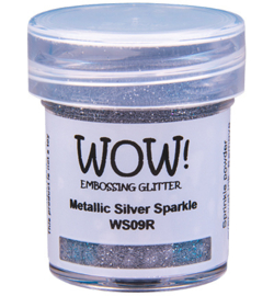 Wow! - WS09R - Embossing Powder - Regular - Embossing Glitters - Metallic Silver Sparkle