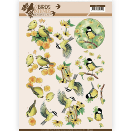 3D Knipvel - Jeanine's Art - Birds and Flowers - Yellow birds CD11220