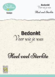 Nellie‘s Choice Clear Stamps - (NL) Bedankt voor wie je was… Dutch Condolence Text Clear Stamps 73x49mm