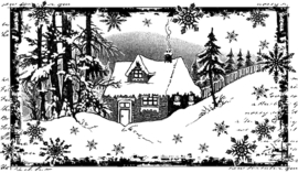 Crafty Individuals CI-463 Little Cottage in the Snow Unmounted Rubber Stamps